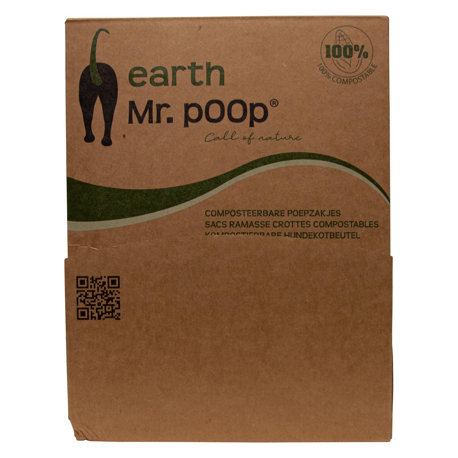 Mr Poop, Boîte Display 96pcs de Sacs à déjections écologiques, imperméables et faciles à Utiliser pour Chiens et Chats, Vert, pour Toutes Races, Boîte de présentation Pratique