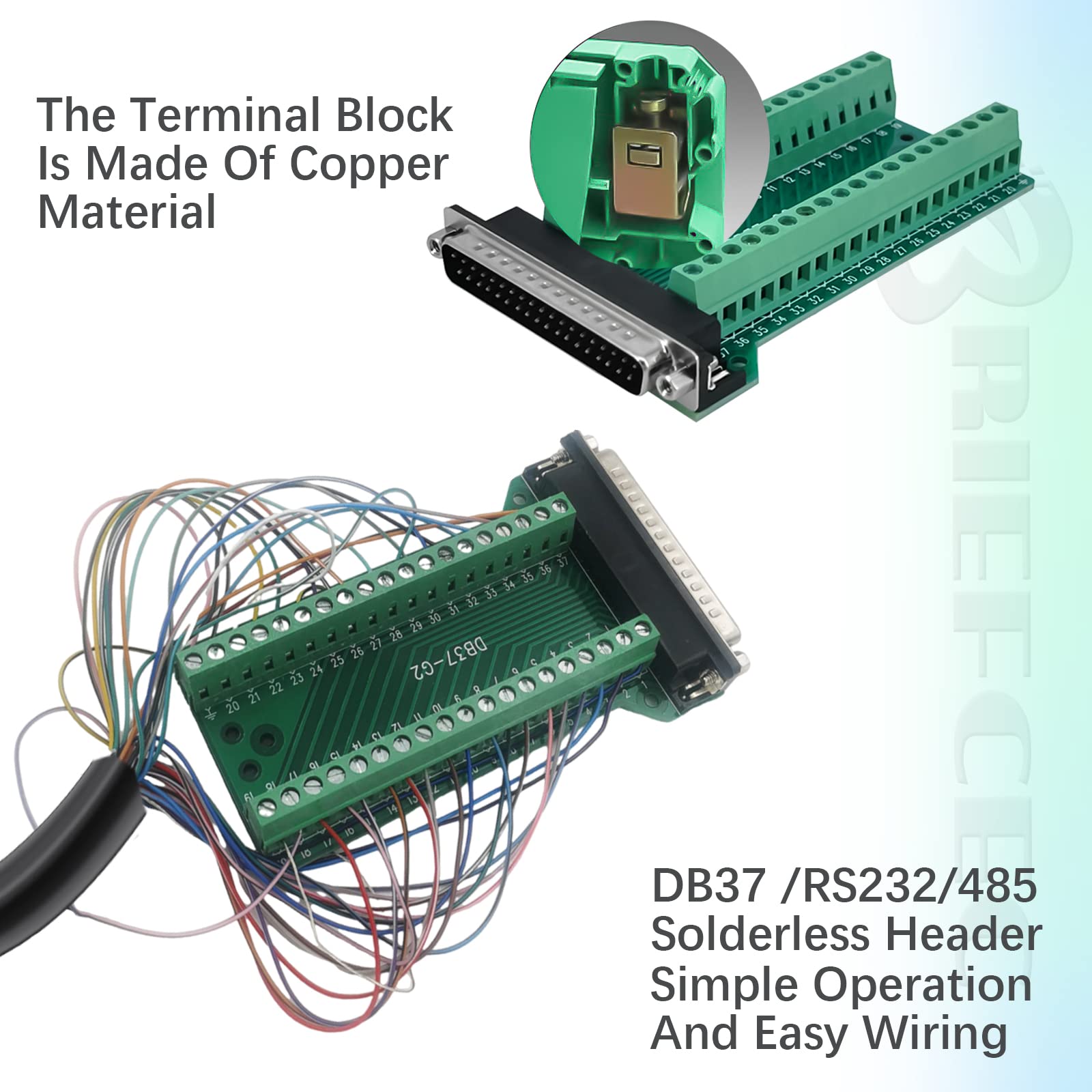 DB37 adapter D-SUB RS-232 RS485 szeregowy na 37-biegunowy moduł sygnałowy z izolowaną podkładką (1 wtyczka)