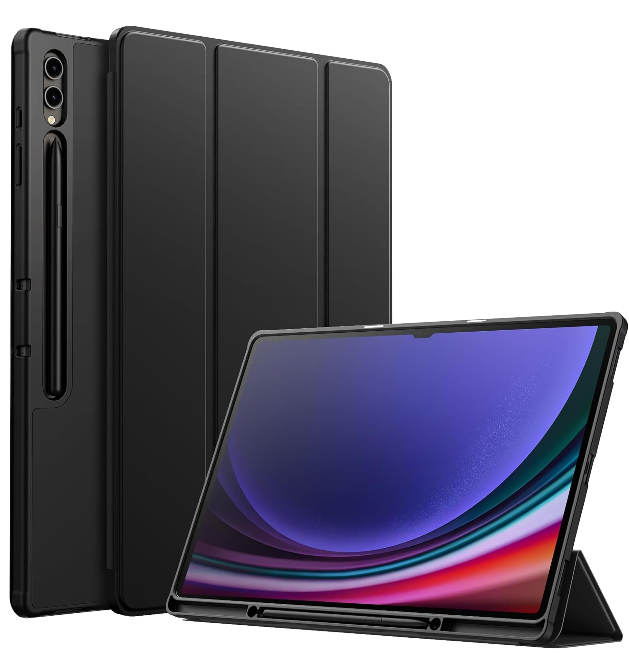 TGK Smart Flexible with Pencil Holder Trifold Back Flip Stand Case Cover for Samsung Galaxy Tab S9 Ultra 14.6 inch Black (B0CSDWW7RL) Amazon Price History, Amazon Price Tracker