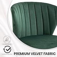 Vista 7 de Velvet Dining Chairs Set of 2, Modern Upholstered Vanity Chairs with Golden Metal Legs for Dining Room Kitchen Vanity Patio (Green)