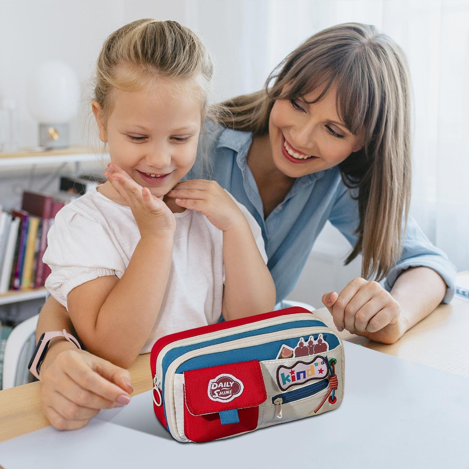 Astuccio Scatola Per Matite | Borsa Penne Stile Vintage con Cerniera Grande Capacità per Scuola Università Viaggio Trucco Porta Oggetti Per Cancelleria