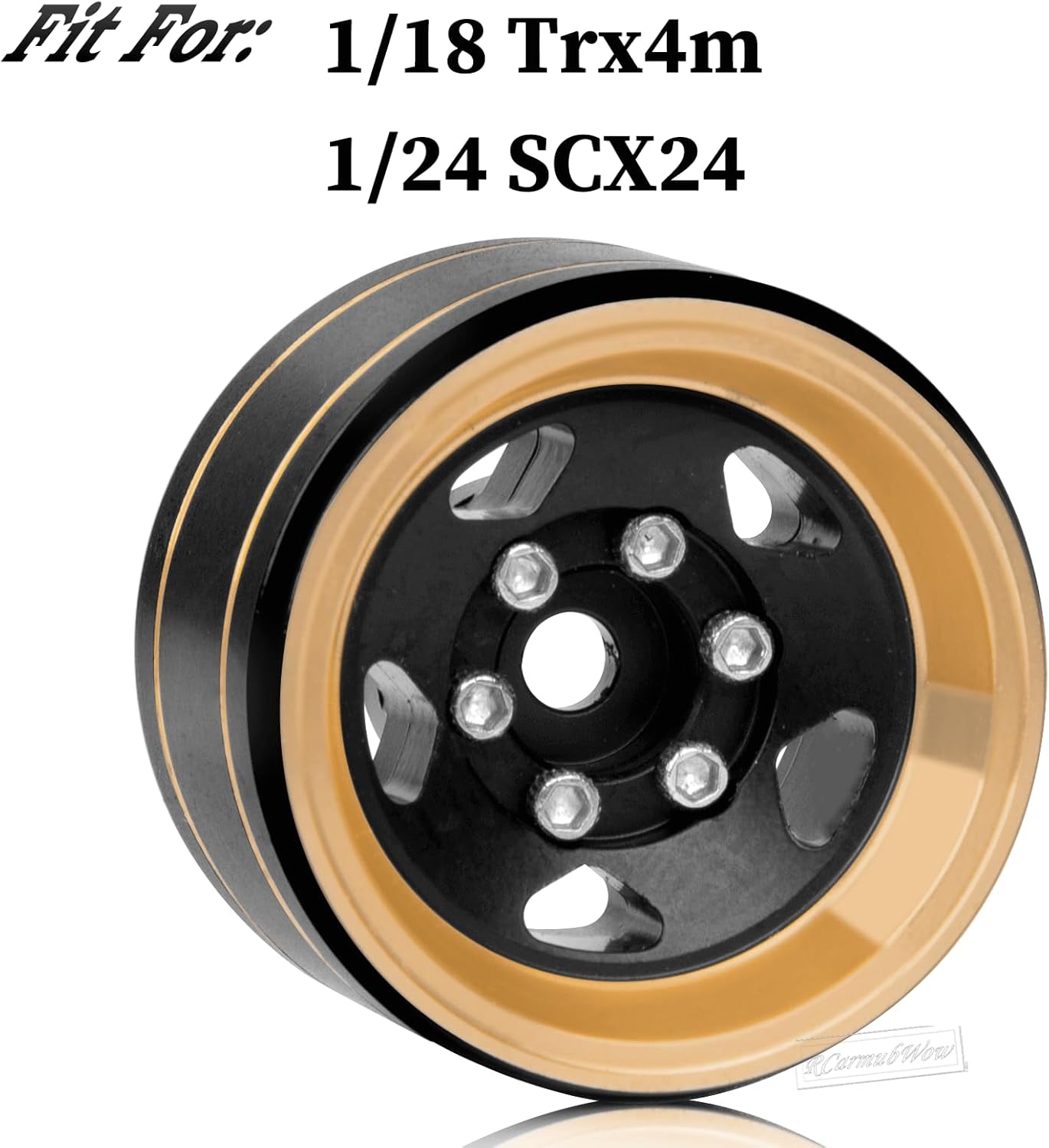 RC 1.0in Beadlock Wheels for 1/18 Trx4m,1/24 SCX24 RC Crawler Car,Brass 1.0in Beadlock Rims 1.0 rc Beadlock Wheels,4pcs,Brass
