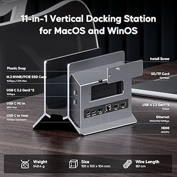 Amazon.com: PULWTOP MacBook Pro Air Docking Station, Vertical USB