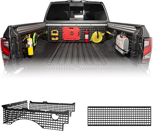 Putco Paneles Molle para caja de camioneta conductor, pasajero, portón trasero, paneles frontales a granel para Nissan Titan 2016-2024 6 pies 7
