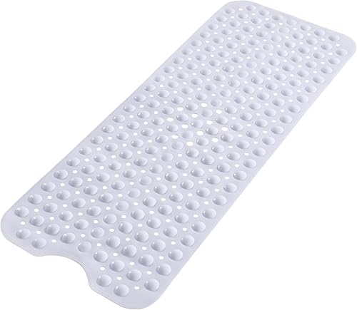 Miniatura 8 de Yimobra Tapete antideslizante para bañera de 40 x 16 pulgadas, tapete de ducha extra largo con orificios de drenaje, tapetes de baño lavables a