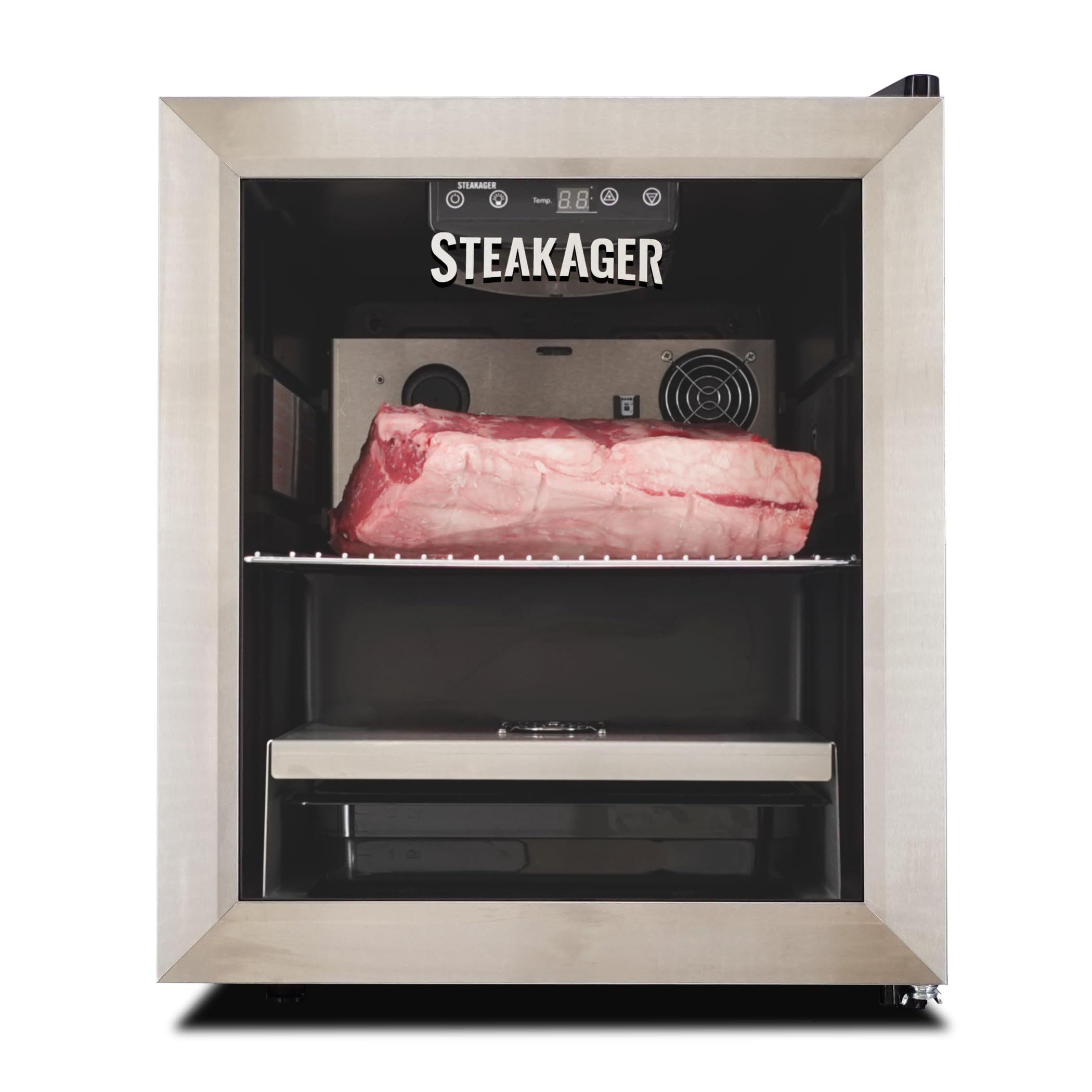 SteakAger Compact Dry Aging Refrigerator PRO 20 - Home Beef Dry Aging Machine with App Control, 20 Lbs Capacity, 17x18.5 in. Stainless Steel Cabinet