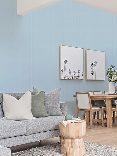 Miniatura 4 de Orainege Papel tapiz para despegar y pegar, color azul claro, papel de contacto texturizado de 15.7 x 118.1 pulgadas, papel de pared autoadhesivo