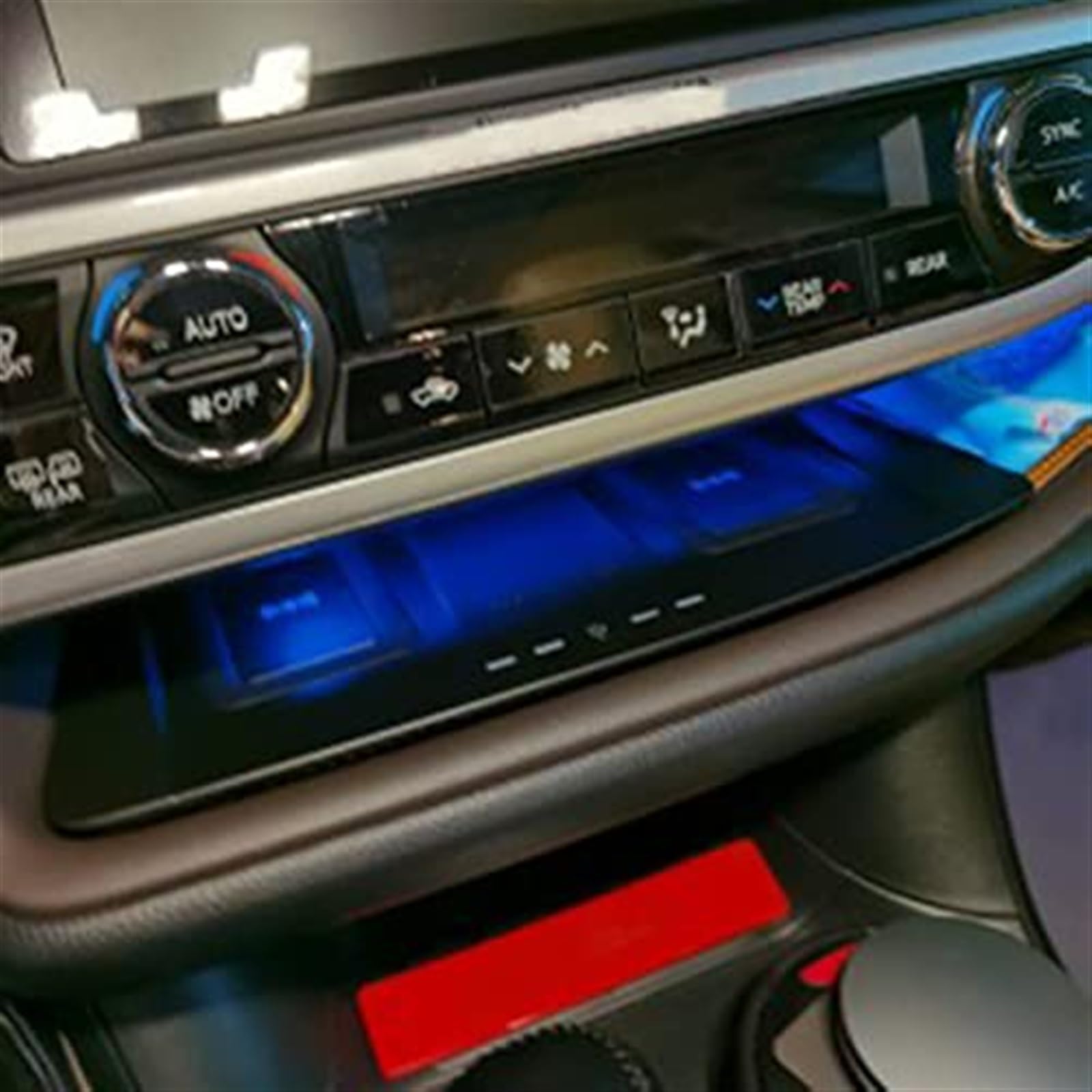 Bezprzewodowa ładowarka samochodowa 10W QI szybka ładowarka do telefonu płyta ładująca uchwyt do ładowania, dla Toyota, Highlander 2015 2016 2017 2018 2019 Bezprzewodowa ładowarka samochodowa
