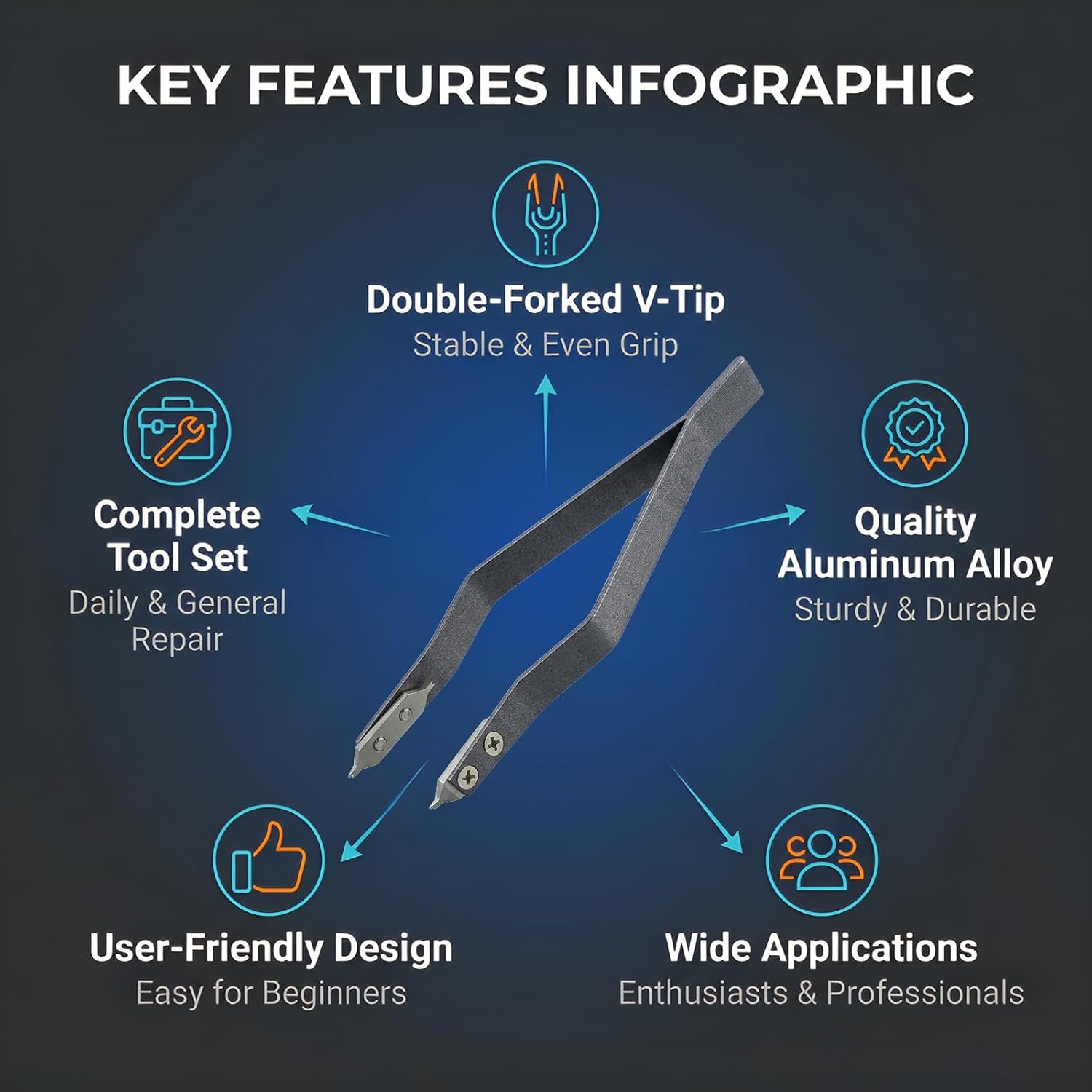 V Shaped Watch Spring Bar Tweezers Silver Aluminum Alloy Watch Band Strap Removal Installation Tool Professional Watch Repair Accessory for Watchmakers DIY Repairers Precision Maintenance Work
