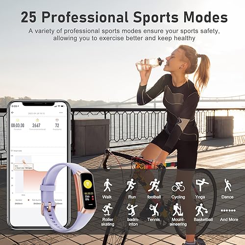 Miniatura 2 de Rastreador de actividad física con contador de pasoscaloríascronómetro, rastreador de actividad, monitor de salud con monitor de frecuencia