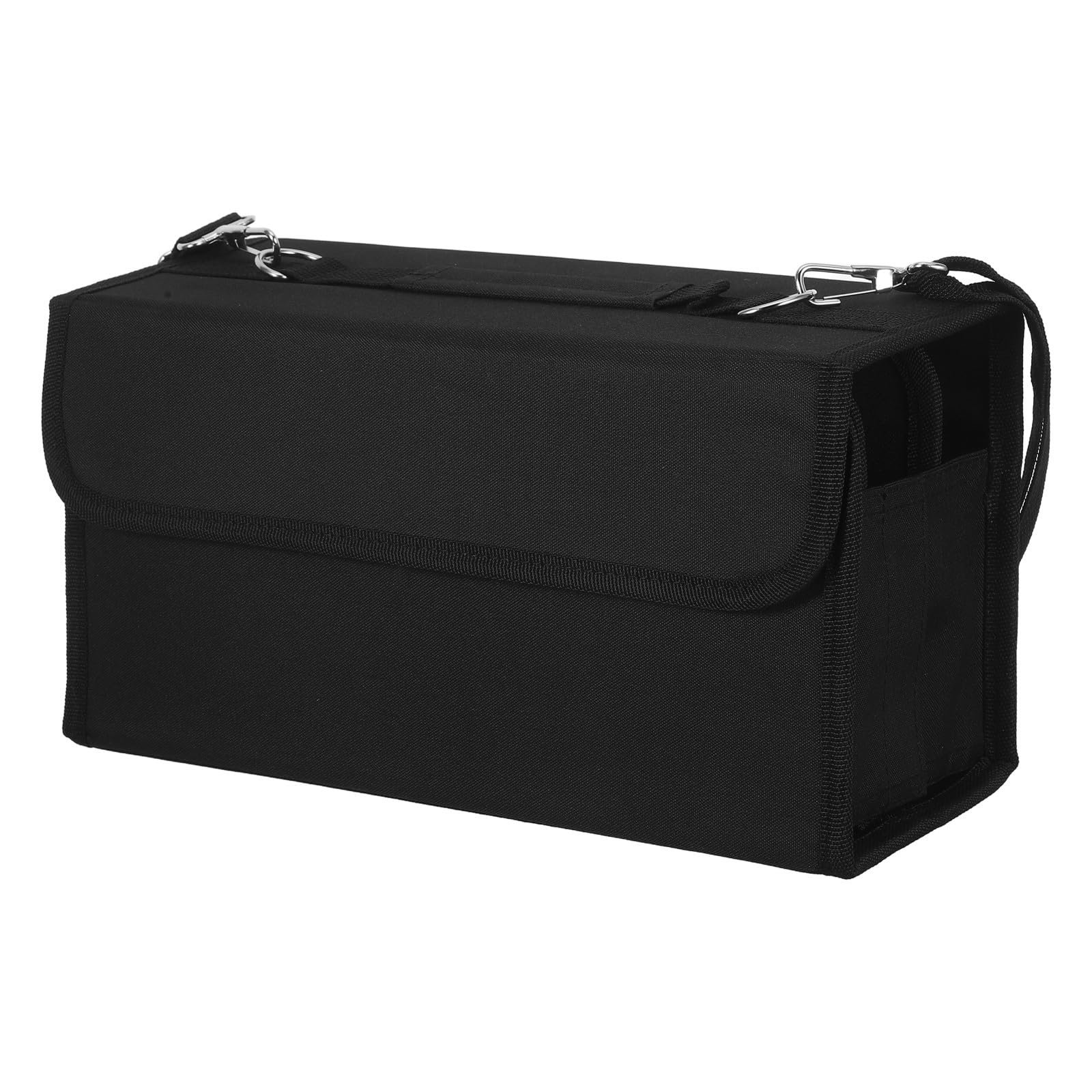 Porta Pennarelli da Viaggio con 80 Scomparti Nero, Custodia Portatile con Maniglia per Organizzare Pennarelli e Forniture Cosmetiche