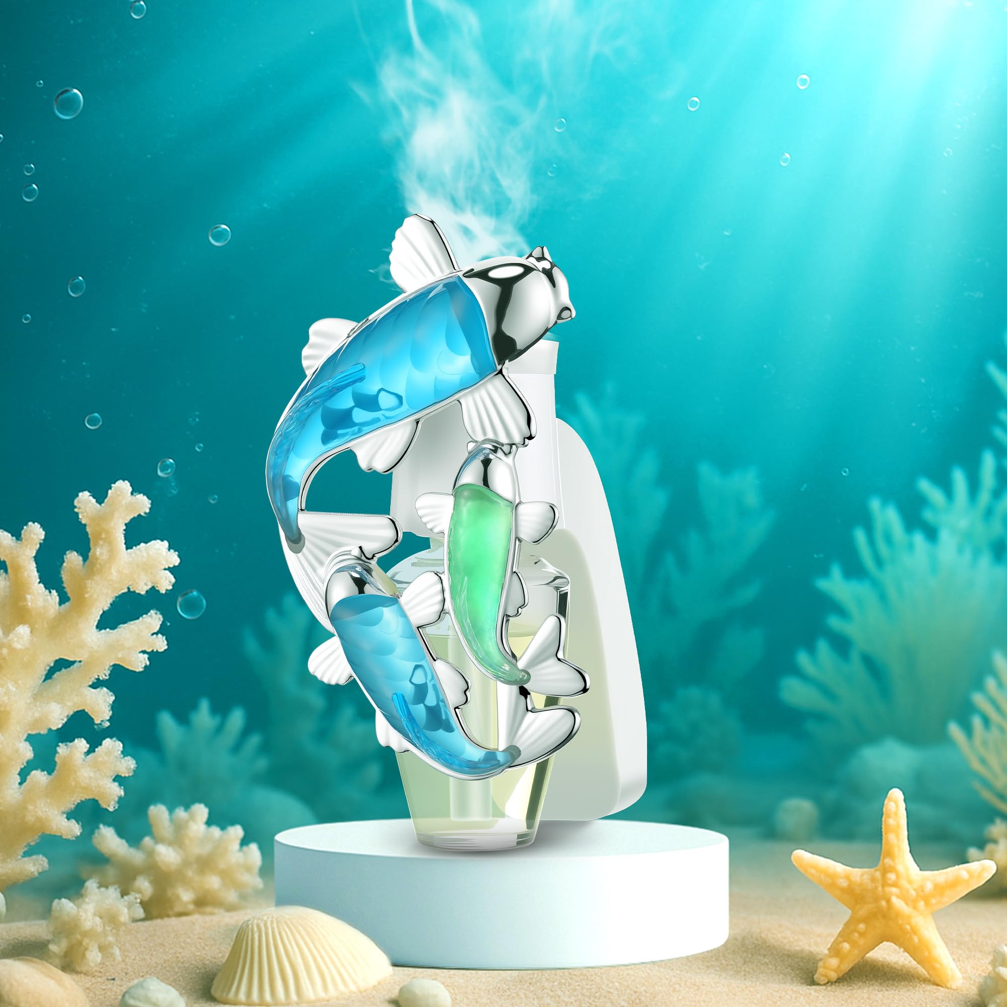 Hohean Wall Fragrance Plug in Compatible with Bath and Body Works WallFlower, Scent Diffuser with Night Light, ETL Certified, Long Lasting Scented Warmer Diffuser Home Office (): Elegant Fish Style