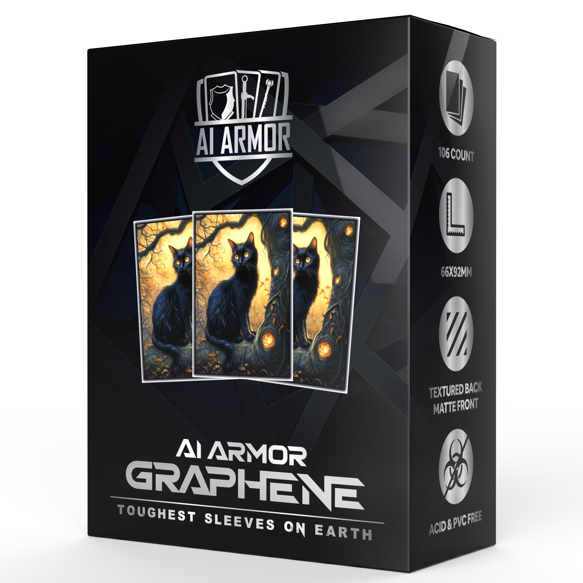 Ai Armor Graphene Series (Black Cat) - 105ct Textured Matte TCG/MTG Art Sleeves