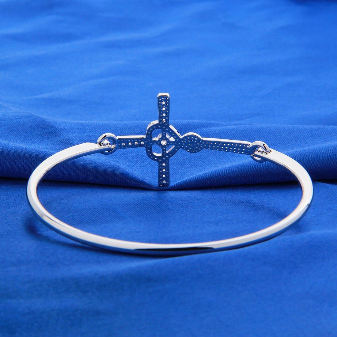 WUSUANED Infinity Love Heart God Cross With Faith Inscription Christian Bracelet Religious Gift for Women Girls - Image 3