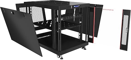 Miniatura 8 de Sysracks 12U 35 pulgadas Deep Server Rack Gabinete It Enclosure PREMIUM Series Data It Lock Rack de red bajo escritorio con ruedas PDU y otros