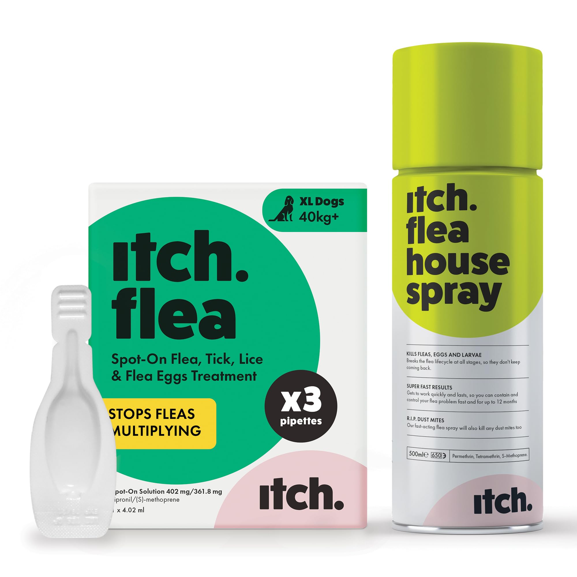 Itch - Flea & Tick Treatment for Extra Large Dogs & Household Flea Spray