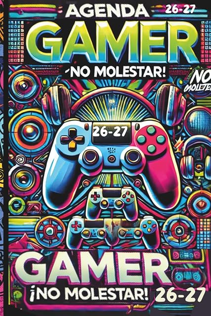 Portada de Agenda escolar GAMER - Semana vista A5 +: Año escolar de septiembre a julio - Planificador para estudiantes de Primaria, Secundaria, Bachiller o FP. Nº1