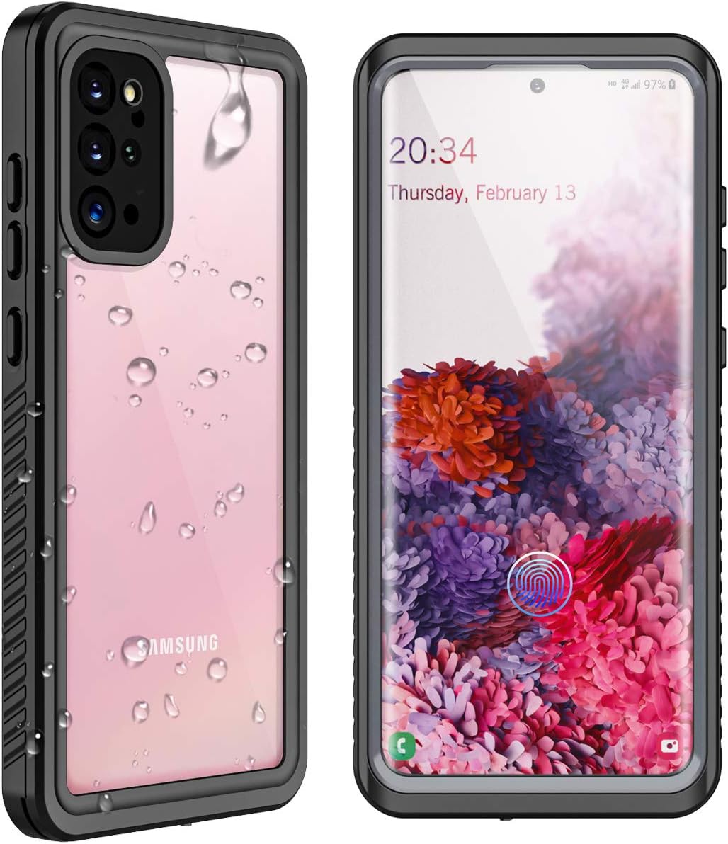 SPIDERCASE Samsung Galaxy S20 Plus Waterproof Case, Built-in Screen Protector Fingerprint Unlock with Film, Shockproof Full Body Cover Waterproof Case for Samsung Galaxy S20 Plus 6.7 inch 2020
