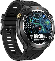 Smartwatch GPS Ultra Fino Chamada Bluetooth IA 1.45” 412 * 412 Esportivo 107 Modos Relógio Inteligente, FB052 Preto
