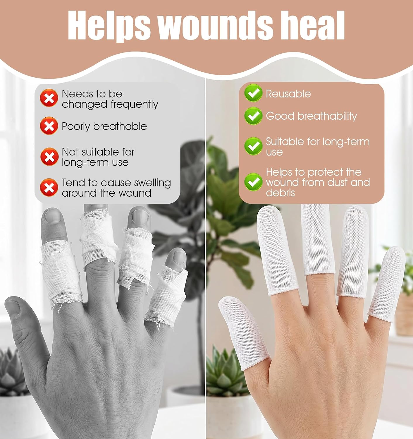 200 Pcs Cotton Finger Cots, Cotton Finger Sleeves Fingers Toe Sleeves | Thumb Protectors for Fingertips Protection, Comfortable and Breathable (White)