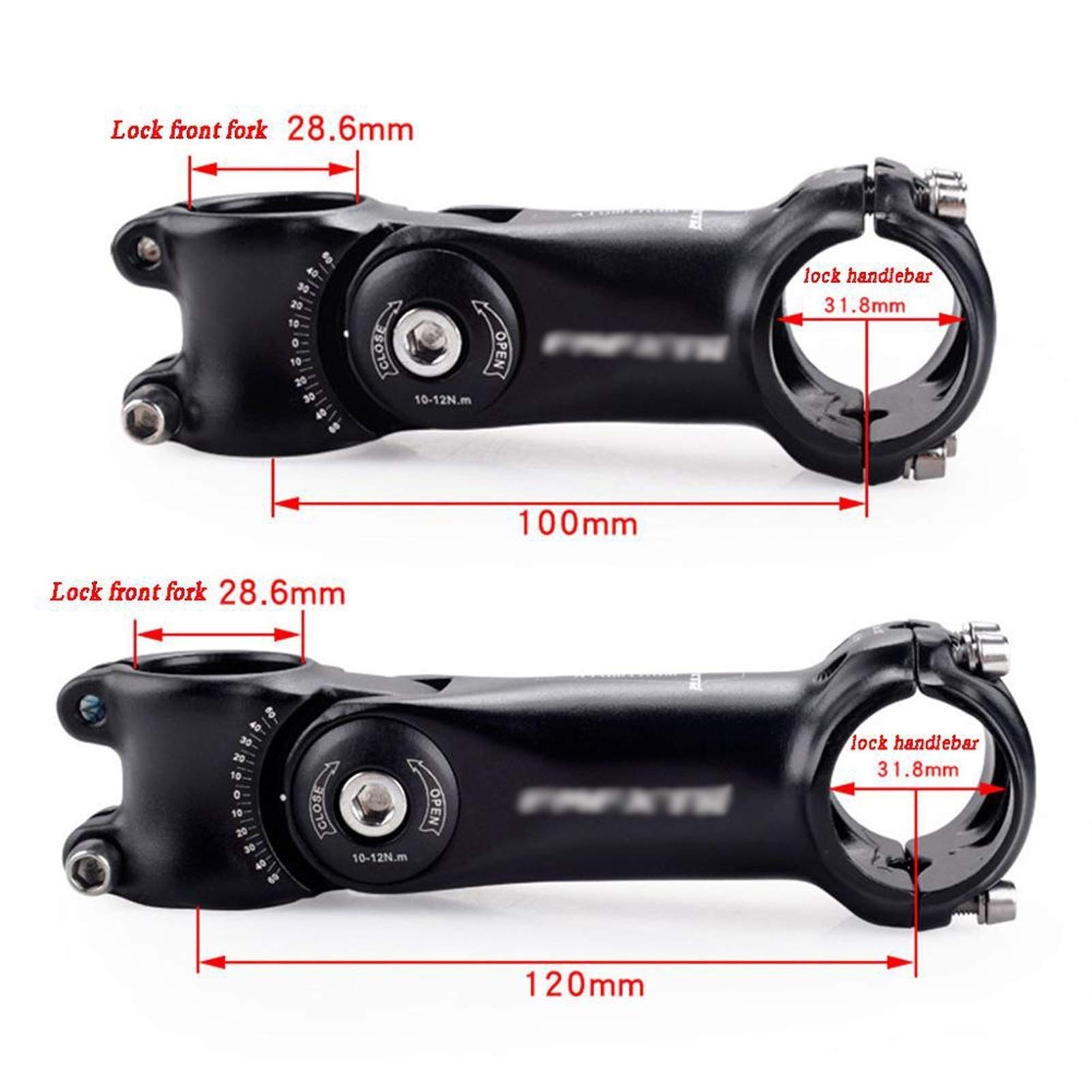 Trzpień rowerowy, drążek rowerowy, regulowany kąt roweru 25,4/31,88 mm, wspornik kierownicy ze stopu aluminium, przedni widelec, trzpień, akcesoria do roweru górskiego