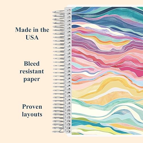 Miniatura 4 de Erin Condren Cuaderno de Productividad Encuadernado en Espiral de 8.5" X 11", Capas Coloridas, Funcional, 160 Páginas Rayadas y Papel Grueso de