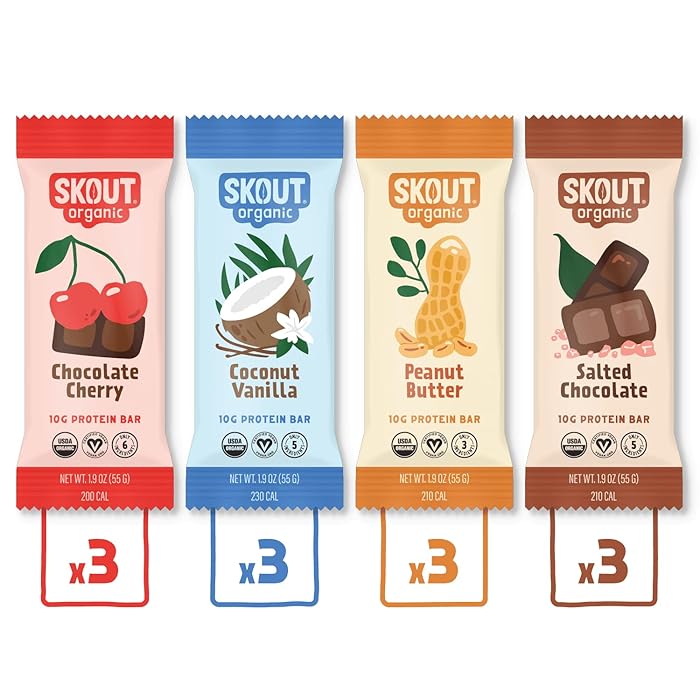 Buy Skout Organic PlantBased Protein Bars Variety Pack (12 Pack) 10g