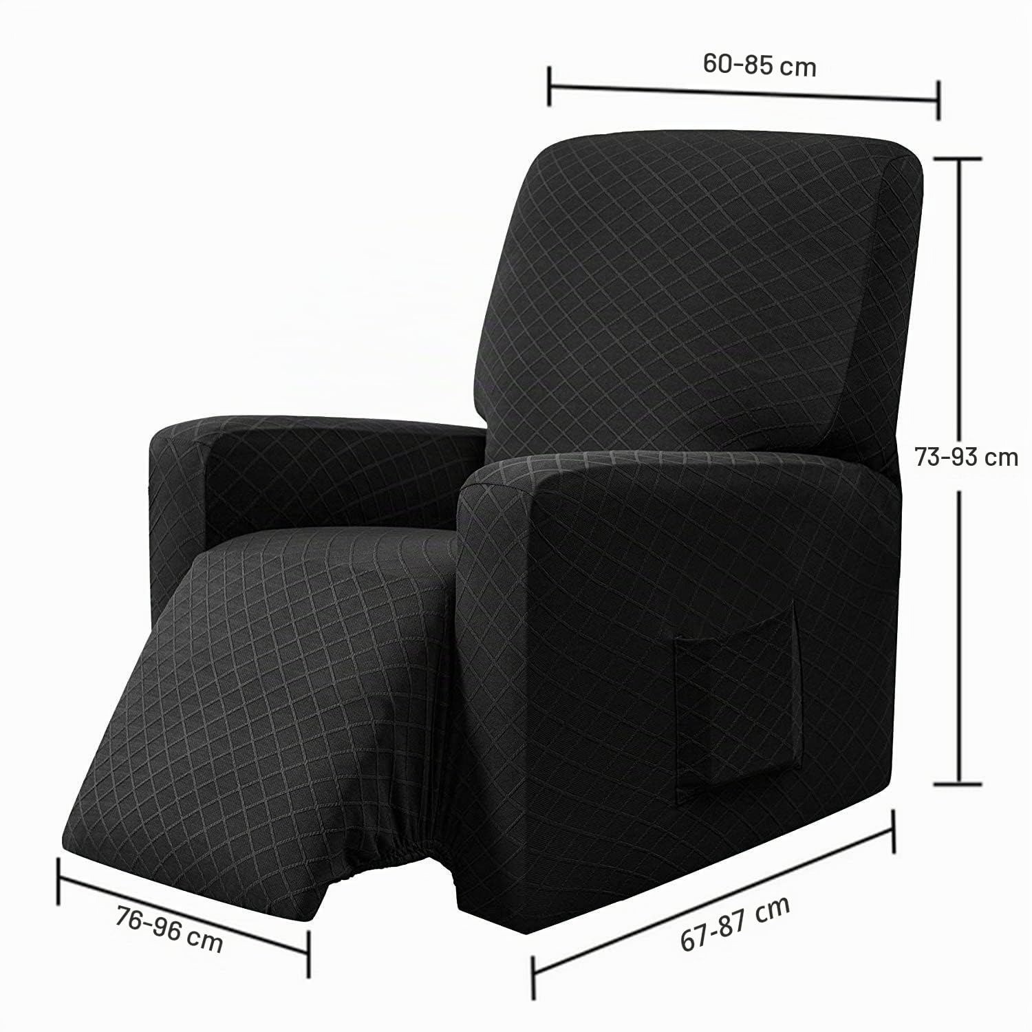 E EBETA élastique Housse de Fauteuil, Housse de Fauteuil à Oreilles Tissu Doux Polyester Protecteur pour Chaise Canapé (Noir)