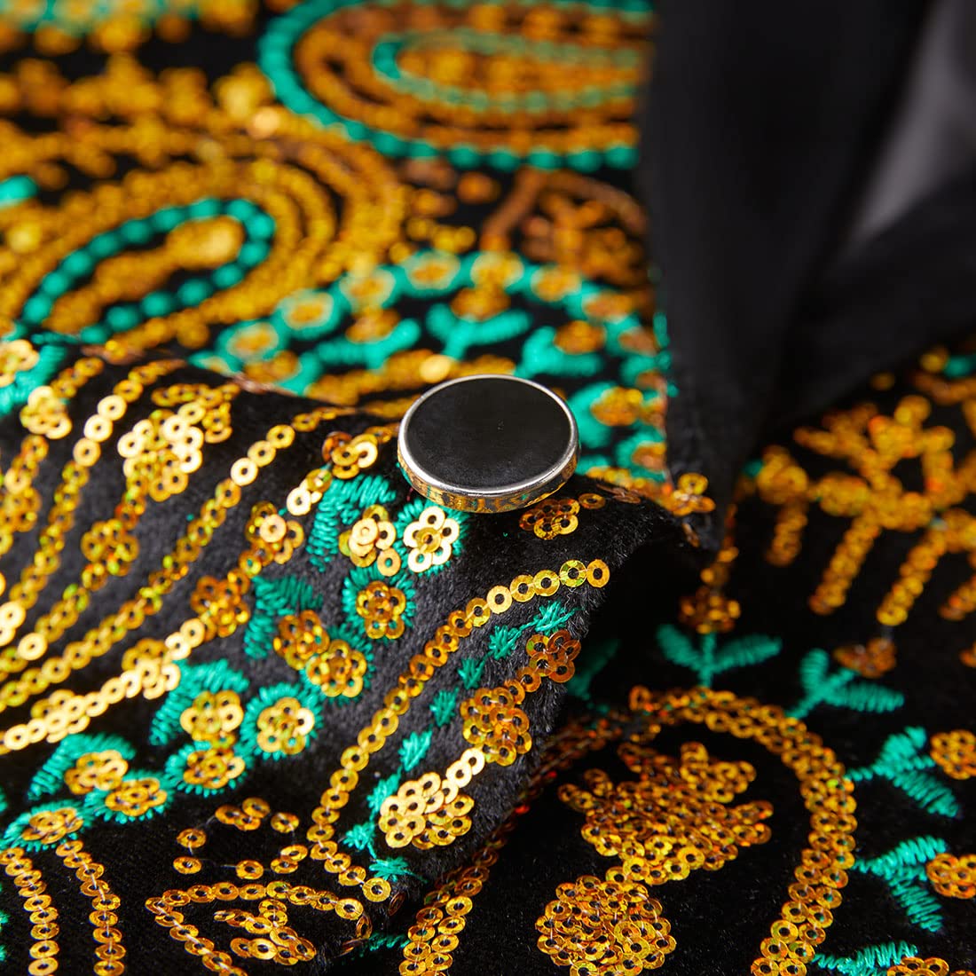 Giacca da Uomo con Paillettes Lucide Giacca Classica da Abito Floreale Moda, Adatta per Feste, Matrimoni, Banchetti, Balli