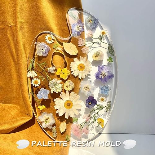 Miniatura 3 de Paleta de molde de resina de silicona, bandeja de pintura de resina epoxi, molde de fundición fácil para sostener y mezclar colores, suministros de