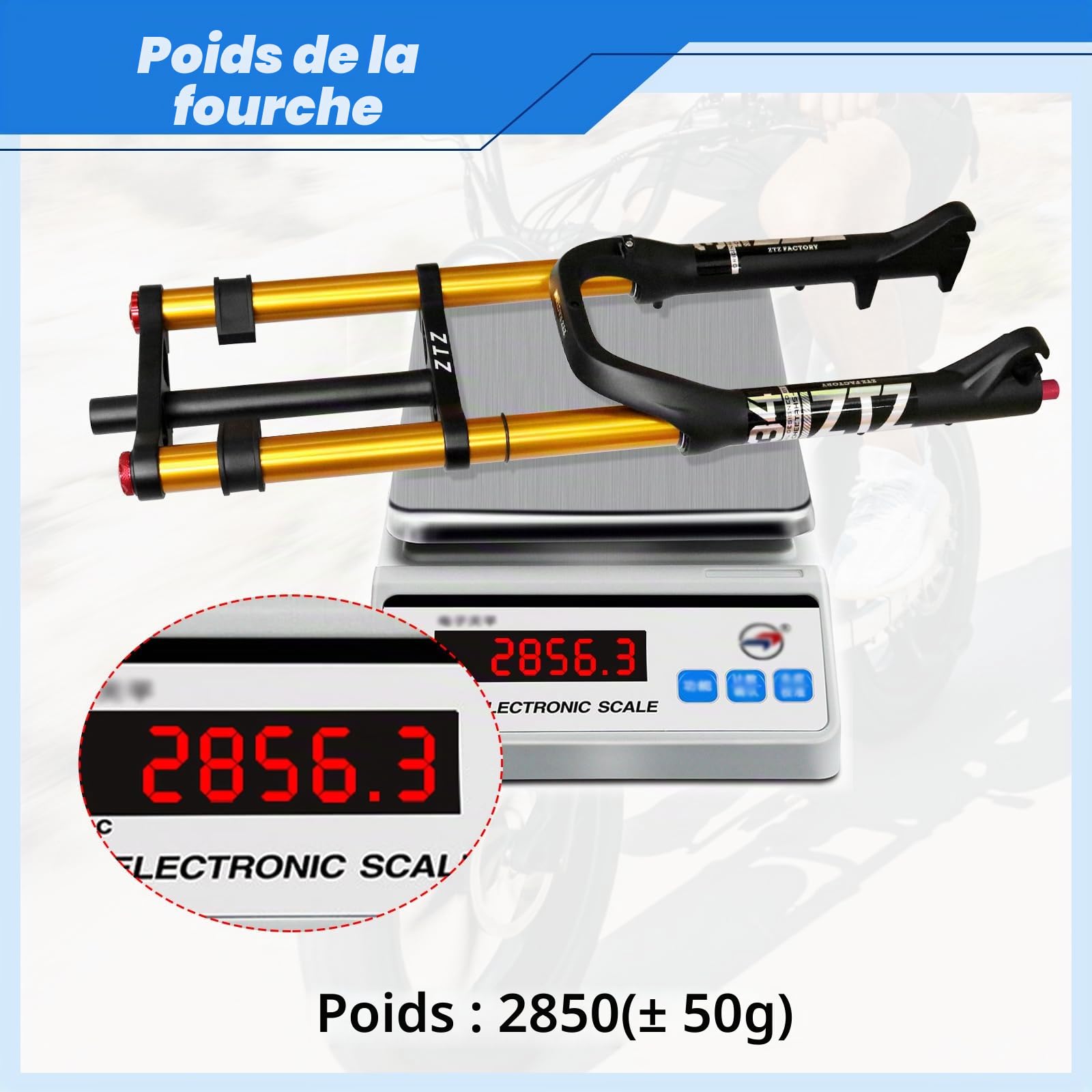 Fourche de Suspension pour vélo de Montagne 20"/26" 4.0 pour VTT Air Double épaule Descente Amortisseur de Rappel VTT QR/AM