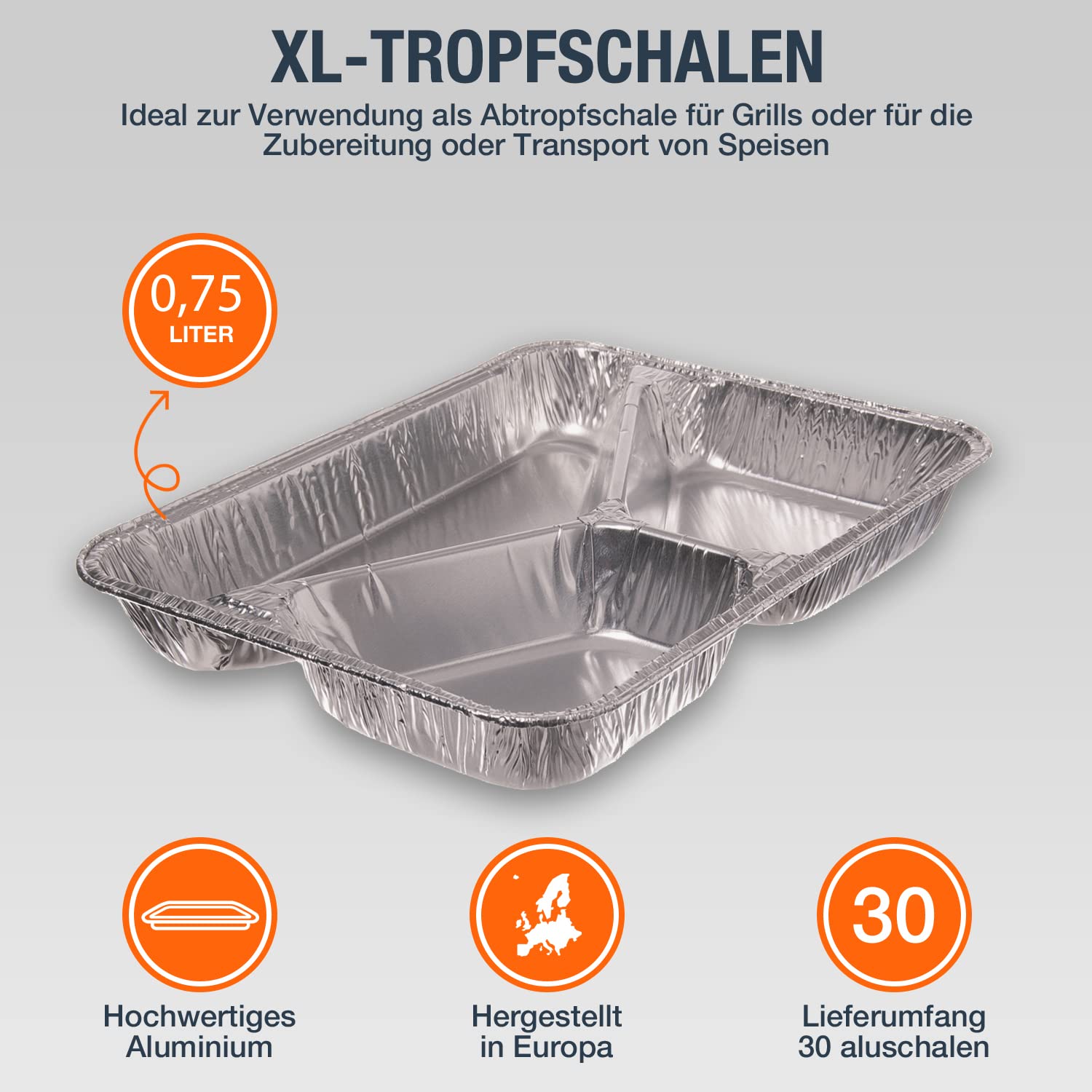 100 Aluschalen - Grillschalen in unterschiedlichen Ausführungen - Tropfschalen mit Deckel in Markenqualität - R881G + Deckel CR100G/HS