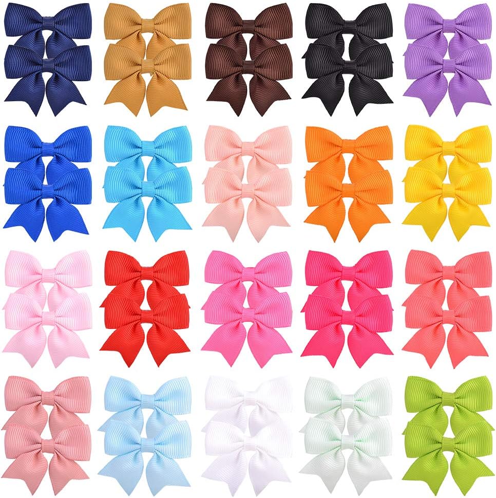 40 PCS 2 inch Baby Girls Hair Bows Alligator Clips Grosgrain Ribbon Boutique Clips Hair Accessories for Kids Toddlers - Image 3