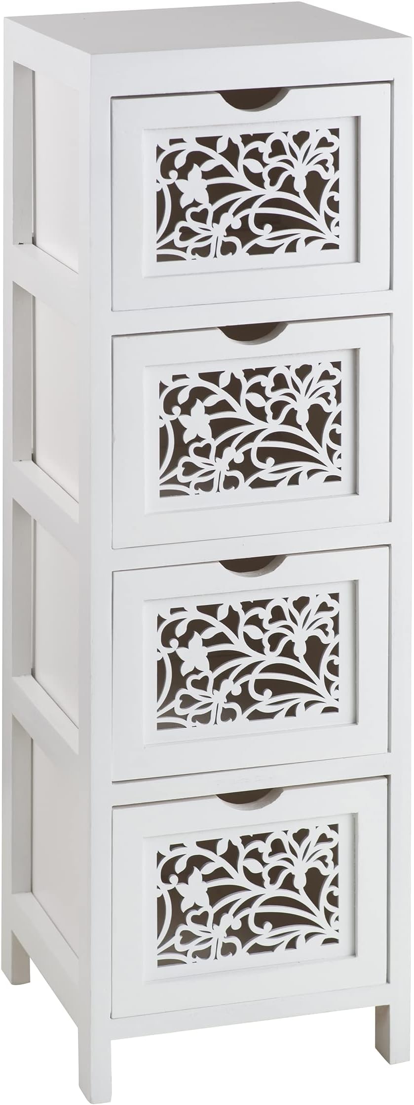 Comodino Moderno 3 Cassetti - MDF Bianco E Grigio, 59.5x30x25cm, Montato - Foto 5