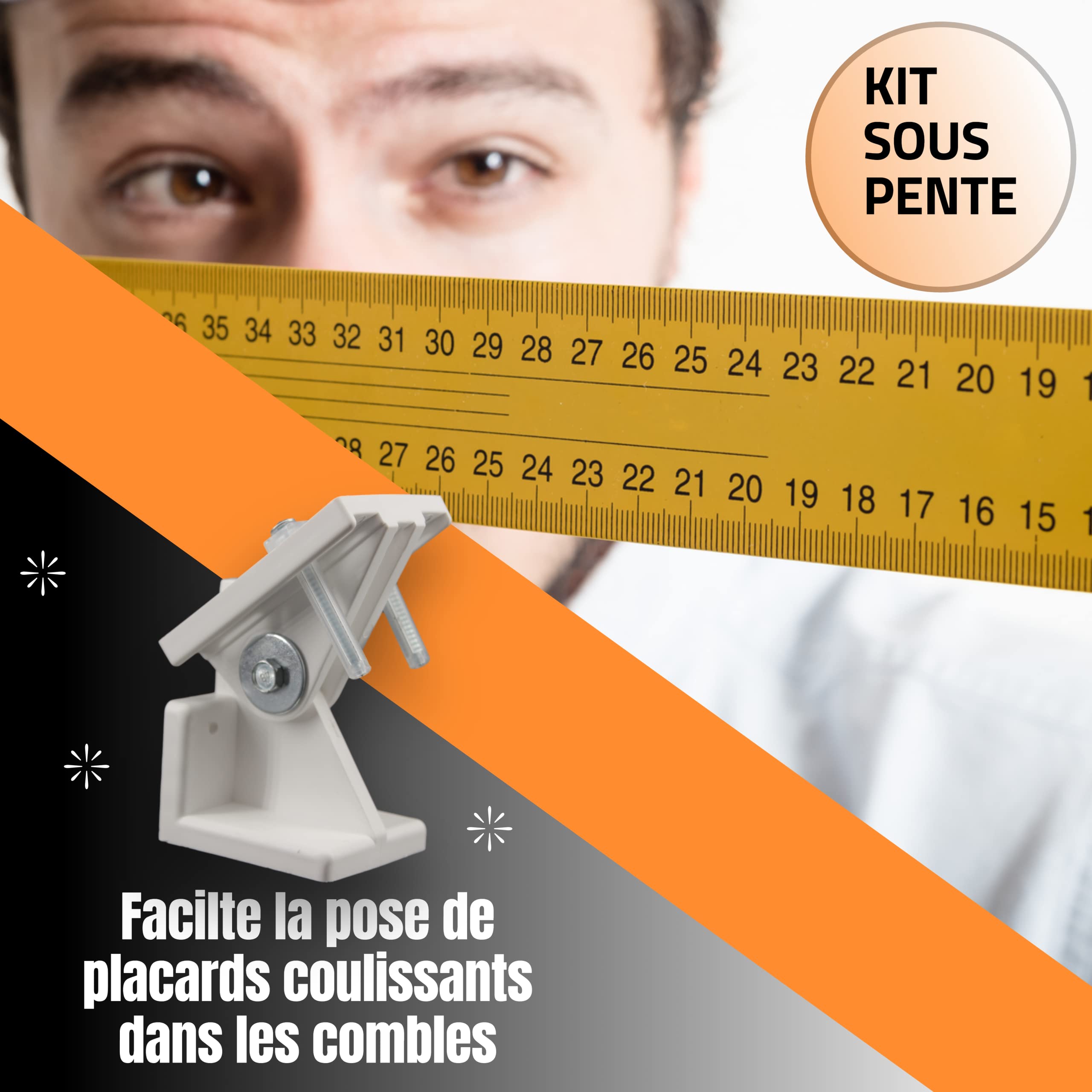 MagicBike Kit sous Pente – Solution d’aménagement et de Rangement sous Pente pour combles, placards, dressings et Bureaux avec optimisation de l’Espace sous toiture (Lot de 6)