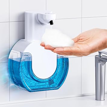 Automatic Soap Dispenser - Hands-Free Sensor, 4 Adjustable Foam Levels, Rechargeable & Wall Mountable 15oz/420ml for Bathroom & Kitchen