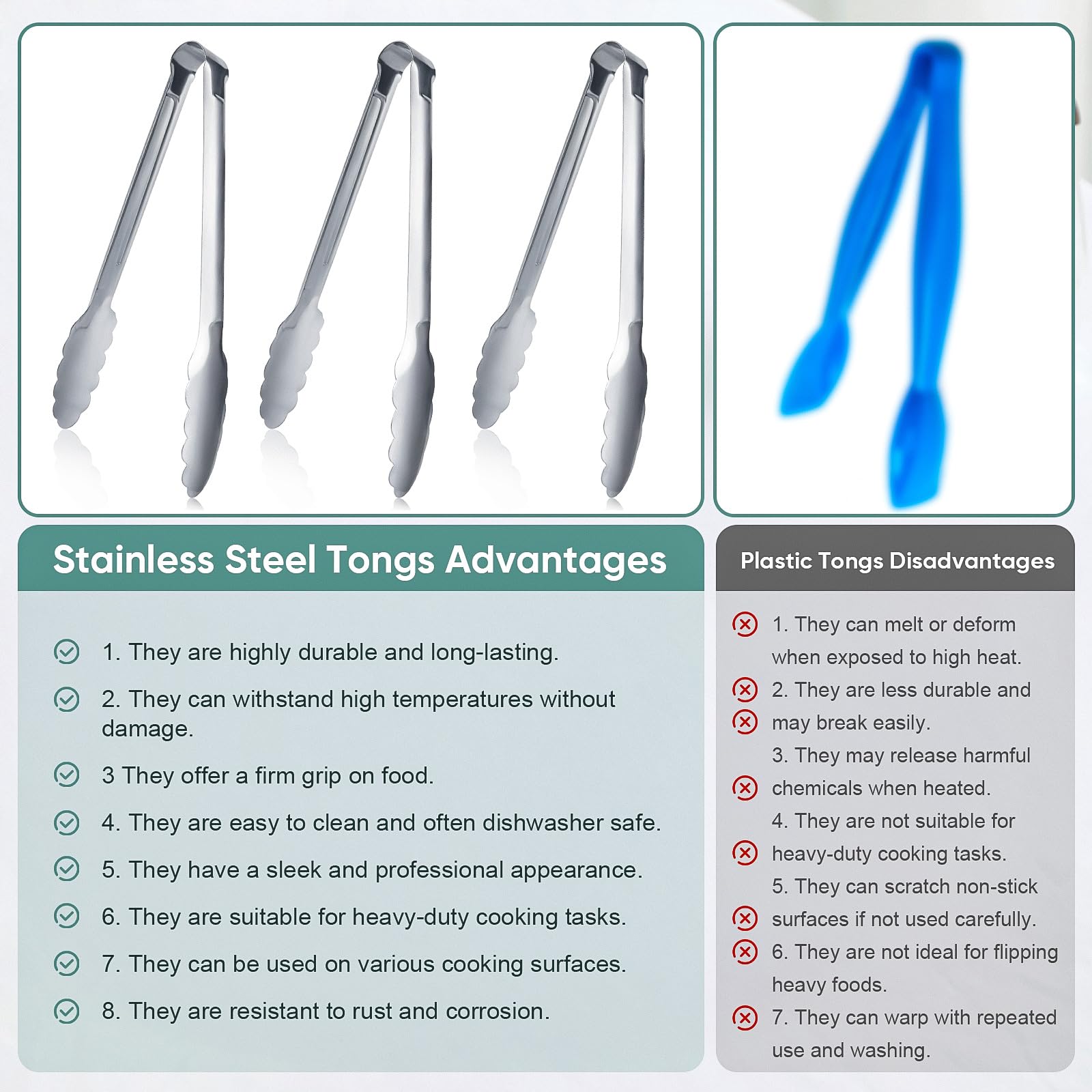 Stainless Steel Buffet Tongs - 12 Pack -4 Stainless Steel Buffet Tongs - 12 Pack -4