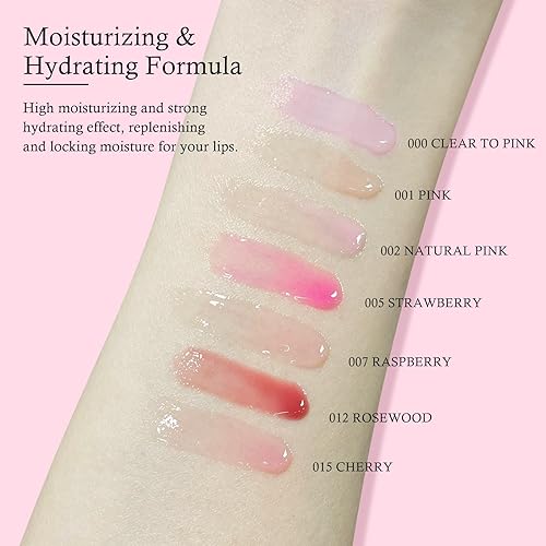 Miniatura 4 de KYDA Aceite de brillo labial hidratante, brillo labial de aceite hidratante transparente voluminizador, aceite labial teñido para el cuidado