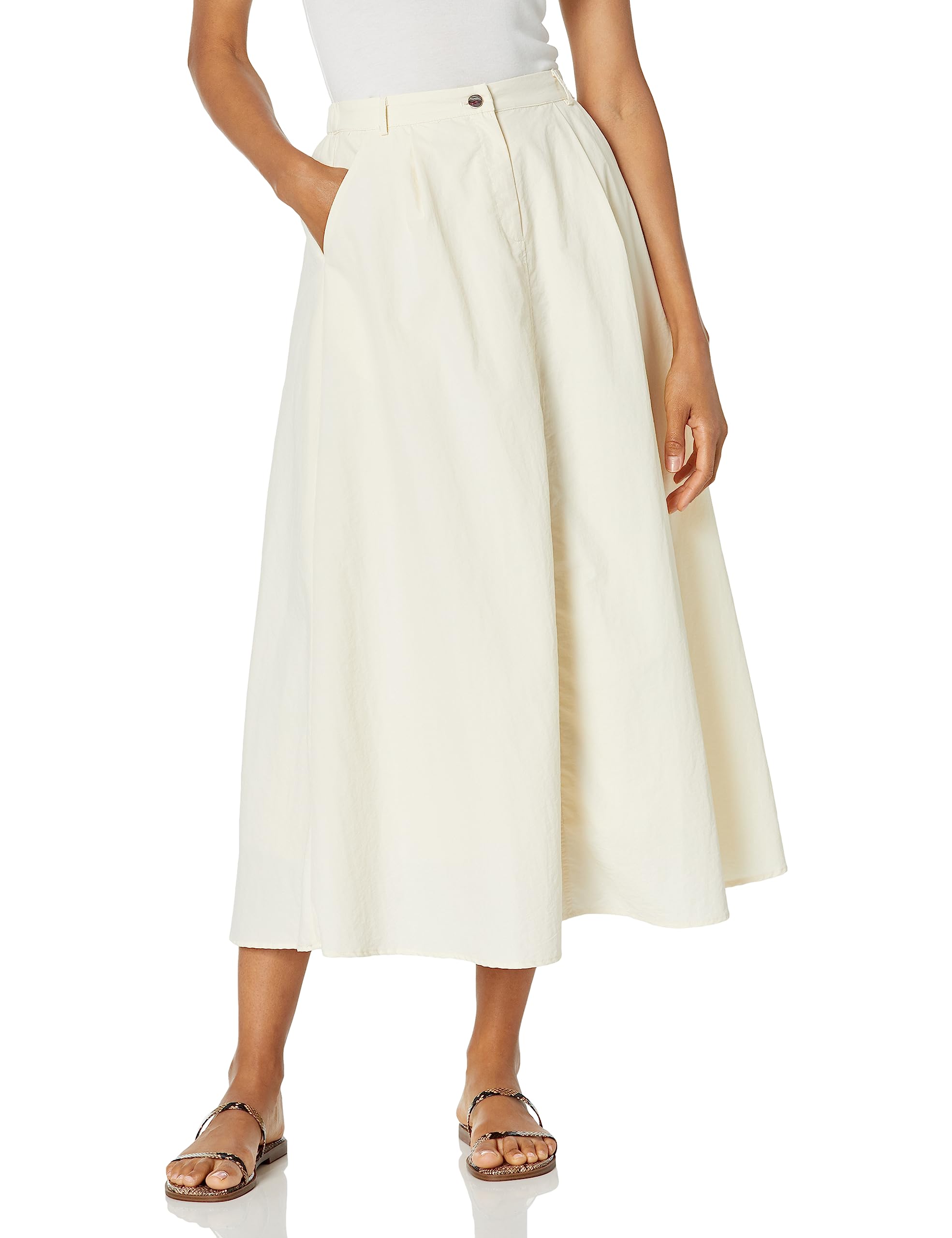 MOON RIVERWomen's Nickel Button A-Line Midi Skirt