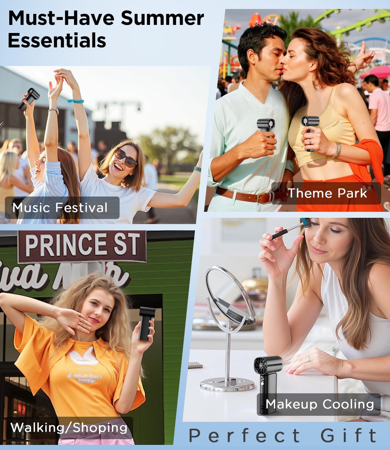 Portable Handheld Fan, 100-Speed Adjustable Mini Turbo Fan, 6000mAh Rechargeable Battery, 30000RPM Strong Airflow Personal Pocket Design with LED Display, Outdoor/Travel Essentials for Women Men - Image 8