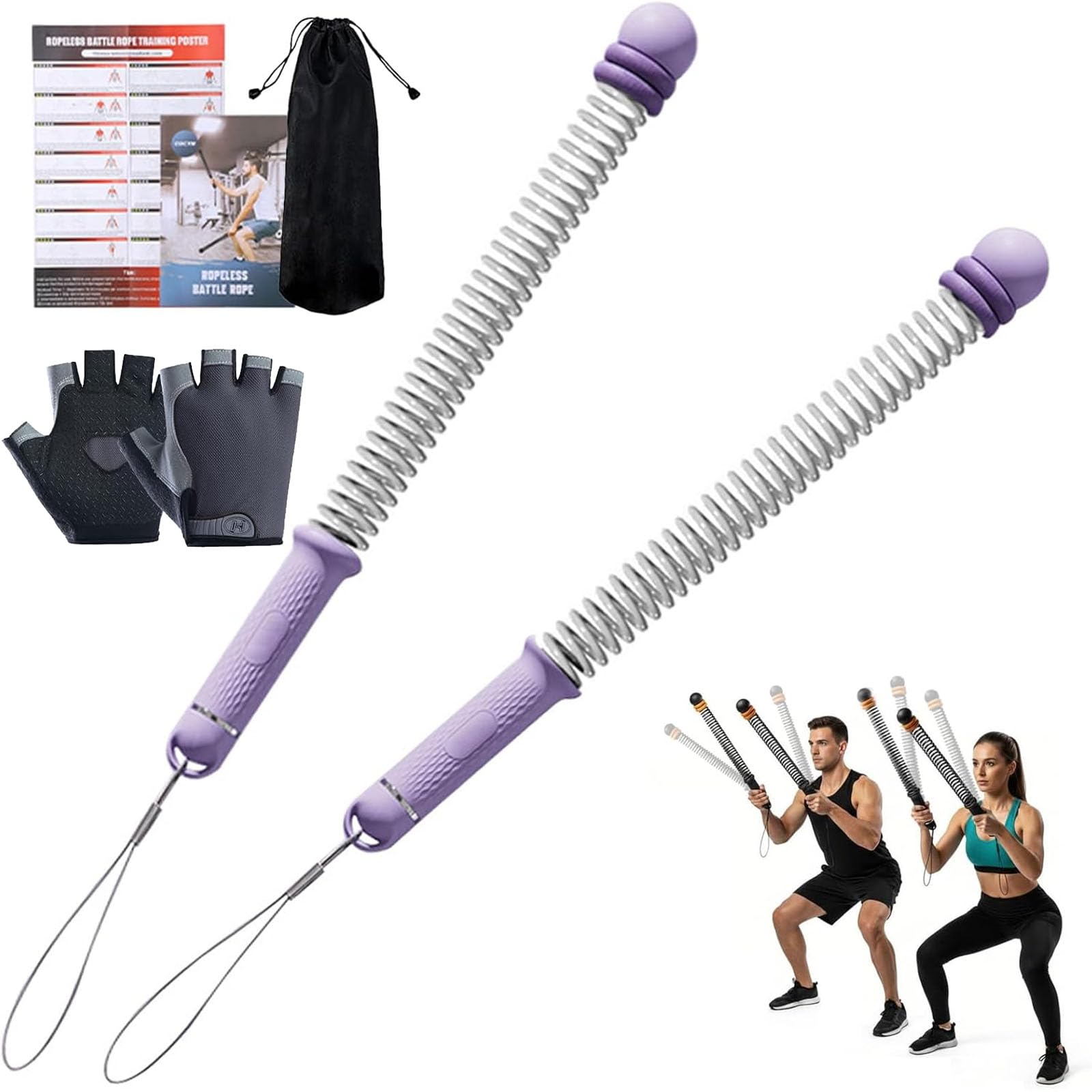 Cuerdas de batalla para gimnasio en casa ajustables que cuidan tus articulaciones
