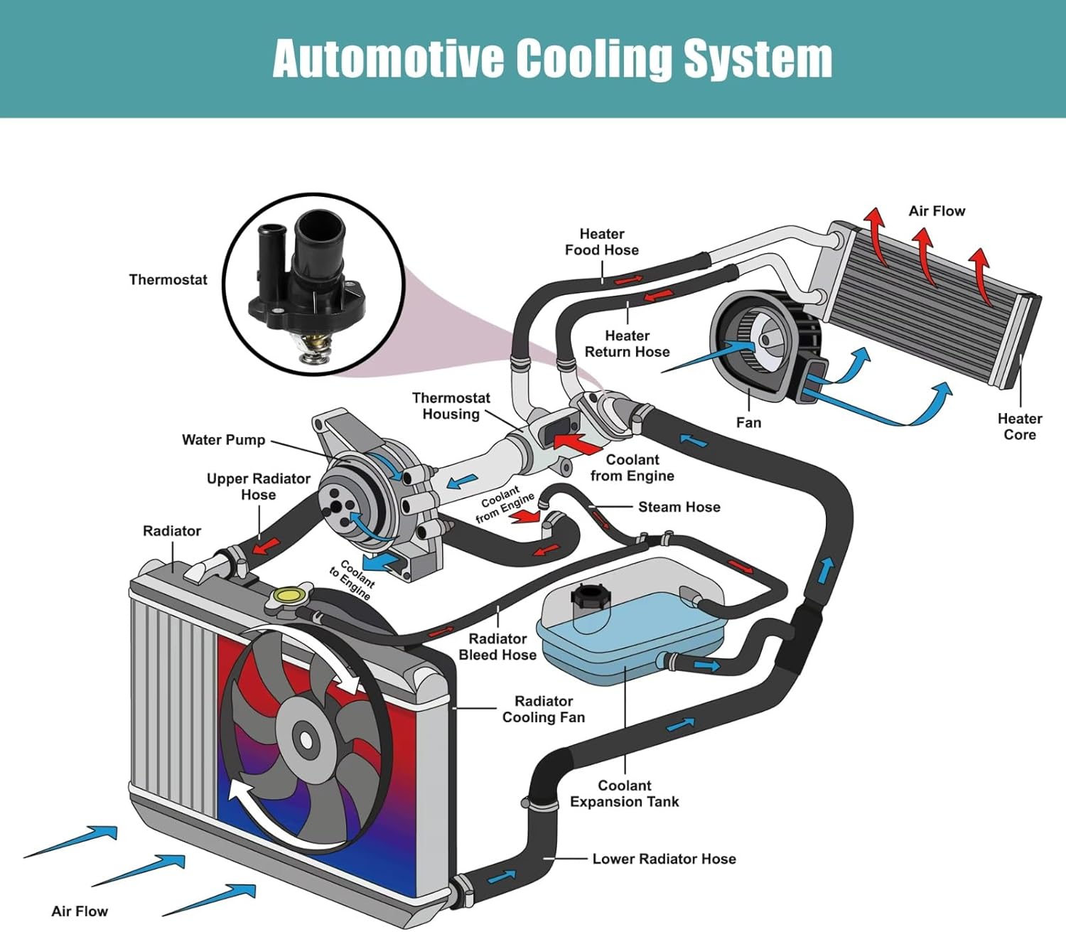 Car Engine Thermostats Compatible With For Transit For Connect 2010 2011 2012 2013 Thermostat Housing Engine Coolant Replacement Part 4L5Z 8575-A
