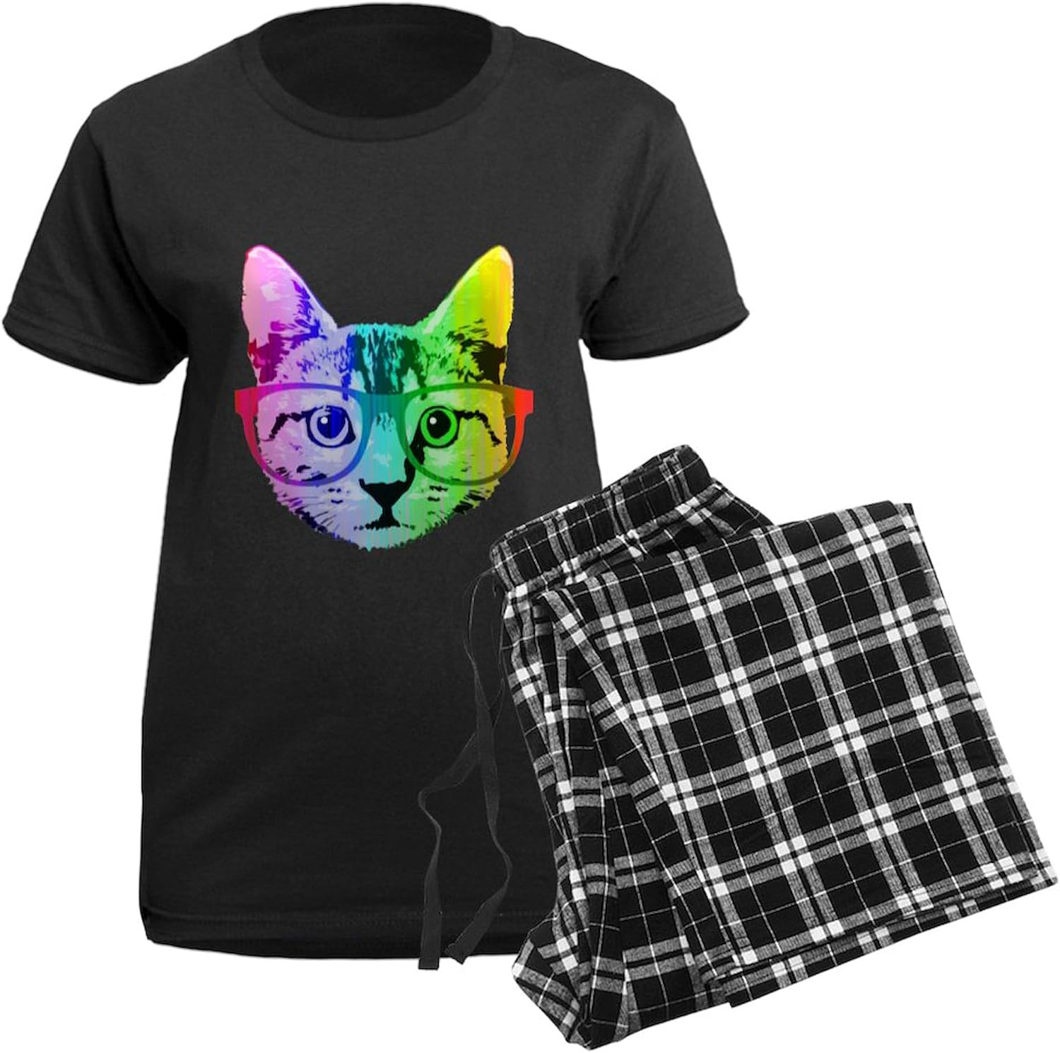 CafePress Funny Rainbow Cat Pajamas Womens Novelty PJ Sleepwear