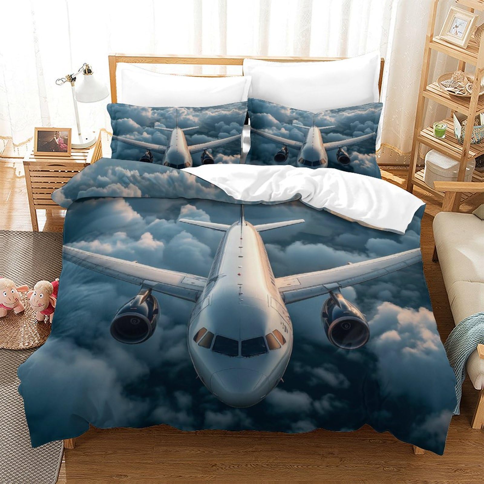 Housse de couette avion 3D microfibre douce résout les nuits trop chaudes