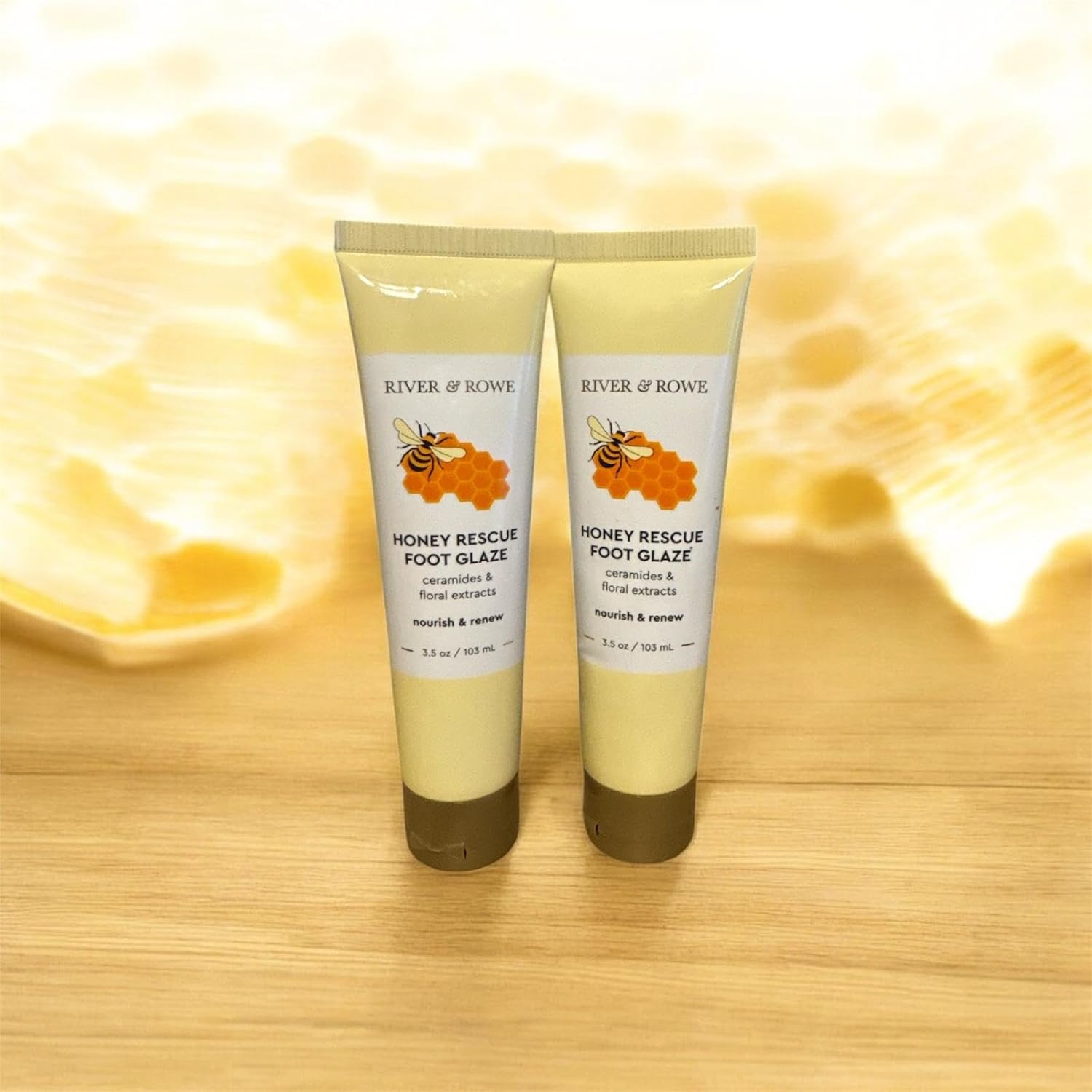 2Pk RIVER & ROWE HONEY RESCUE FOOT GLAZE CERAMIDES FLORAL EXTRACTS NOURISH RENEW
