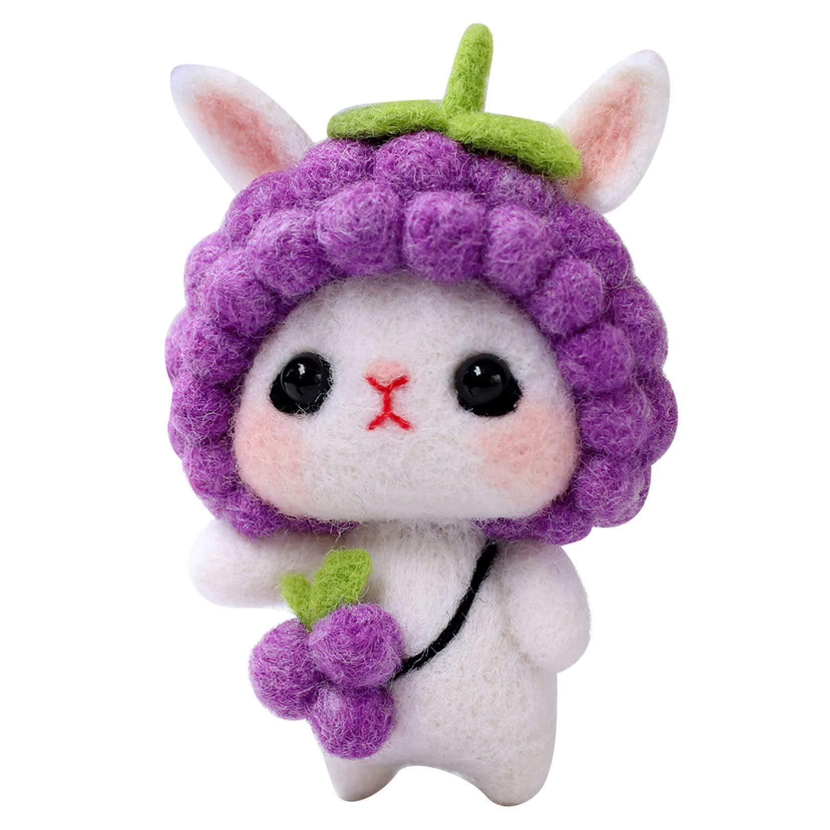 HOMSFOU 1Set DIY Needle Felting Craft Kit Portable Wool Felting Supplies for Beginners Includes Essential Tools for Creating Adorable Felt Bunny Designs Compact Safe for Creative Fun