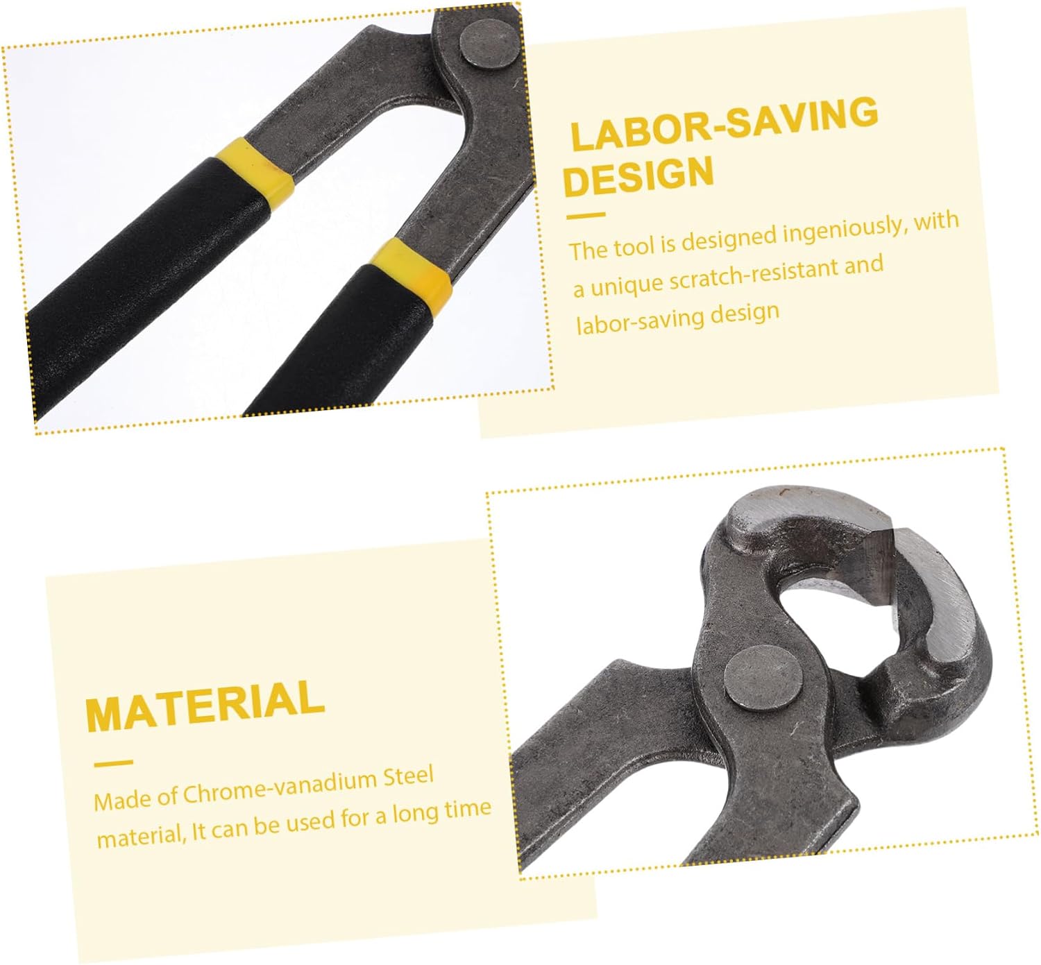 UPKOCH 1pc Carpenter Nutcracker Nail Puller Tool Vanadium Non- Grip Ergonomic Design for and Shipbuilding Versatile Nail Remover and Wire Nipper