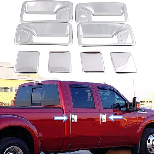 Tapas cromadas para manijas de puerta, compatibles con Ford F250 F350 F450 F550 Super Duty 2000-2005 para Ford Excursion 4 puertas sin llave de