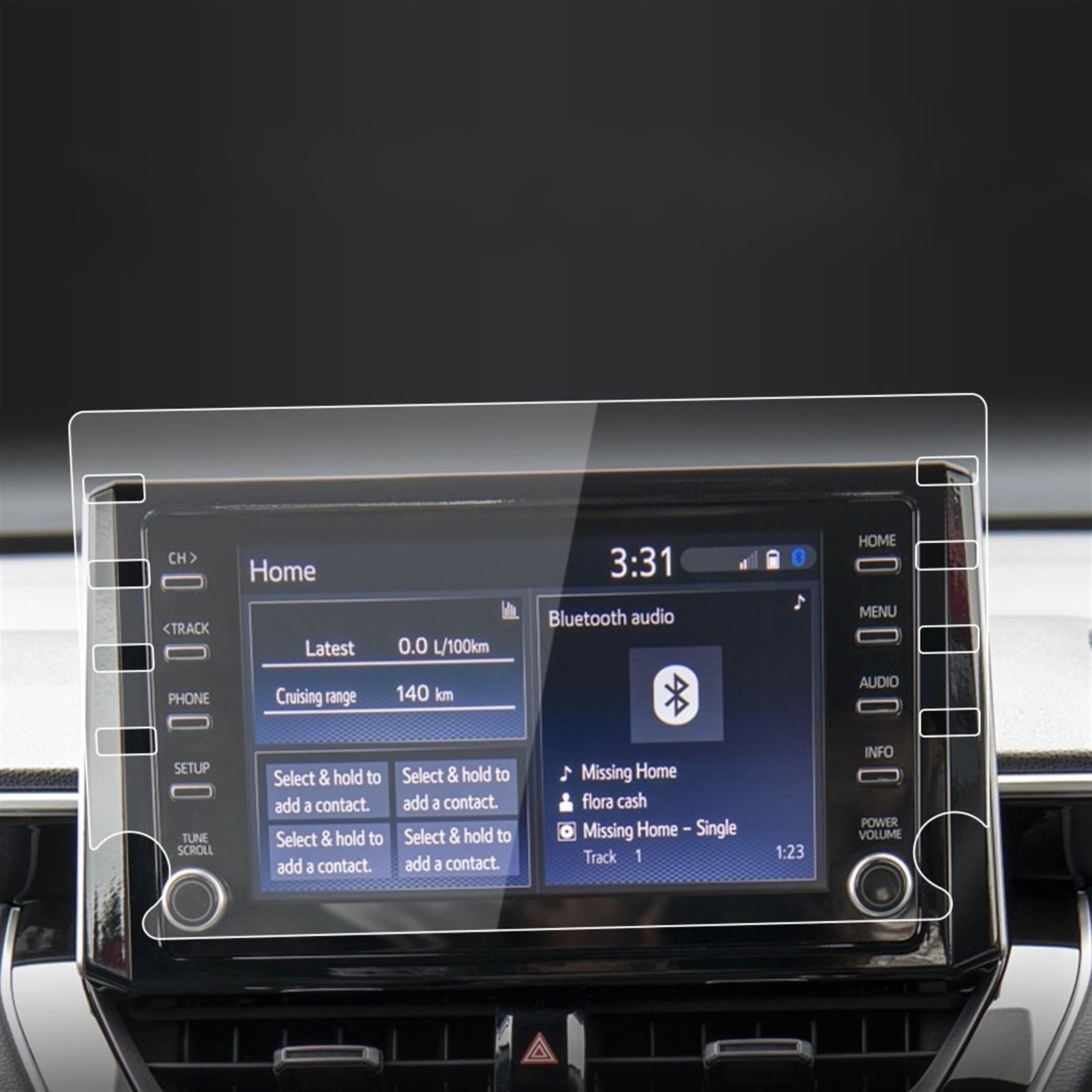 Compatibile con Toyota Corolla 2020 2021 2022 2023 Pellicola Protettiva in Vetro temperato per Console Auto, navigatore GPS e Schermo HD (Colore: 23 C Cross HD)