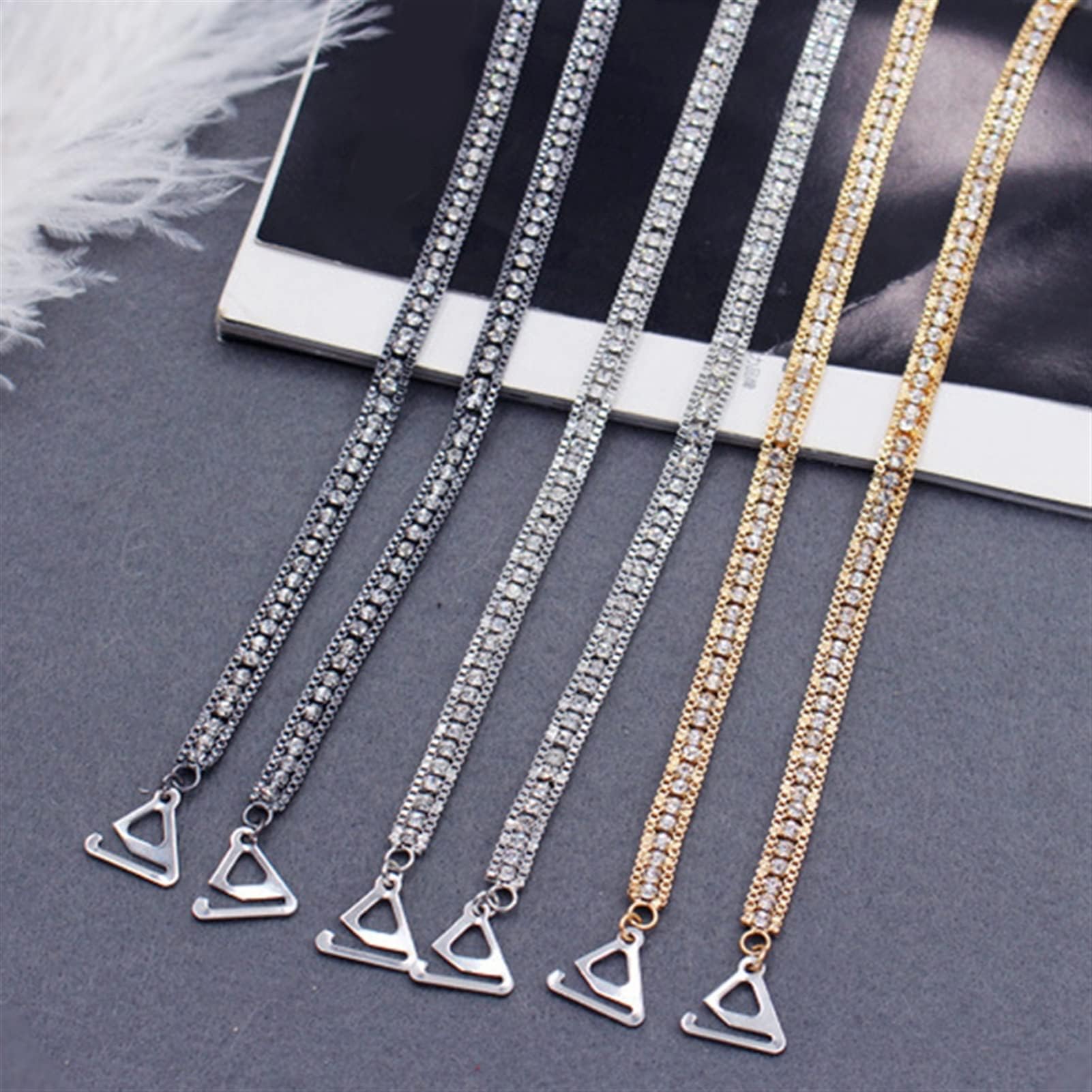Tirantes de moda for el hombro, cristal artificial, for ropa interior, metal, antideslizantes, sexys, invisibles y geniales